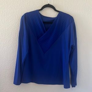 Royal blue long sleeve v neck t shirt